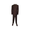 thumbnail image 4 of Mens Apollo  King  Banded Collarless suit Chinese Mandarin Wide leg AG94 Brown, 4 of 11