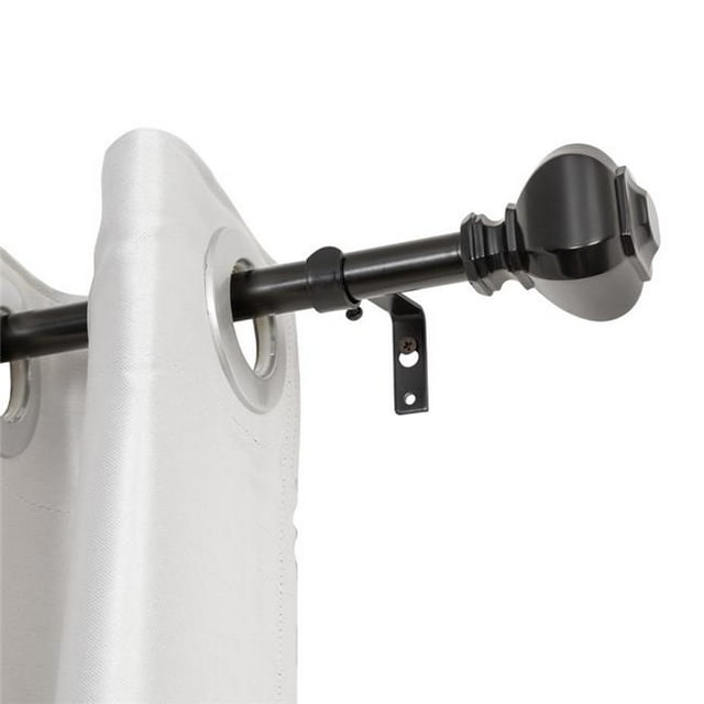 Utopia Alley D18Z Tringles à Rideaux Décoratives Simples de 0,75 Po Réglables pour Fenêtres de 86 à 120 Po - Noir