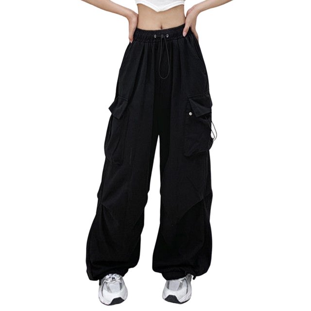 pr_ Pantalones Cargo Mujer Multi Bolsillos Gao Jiahui unisex