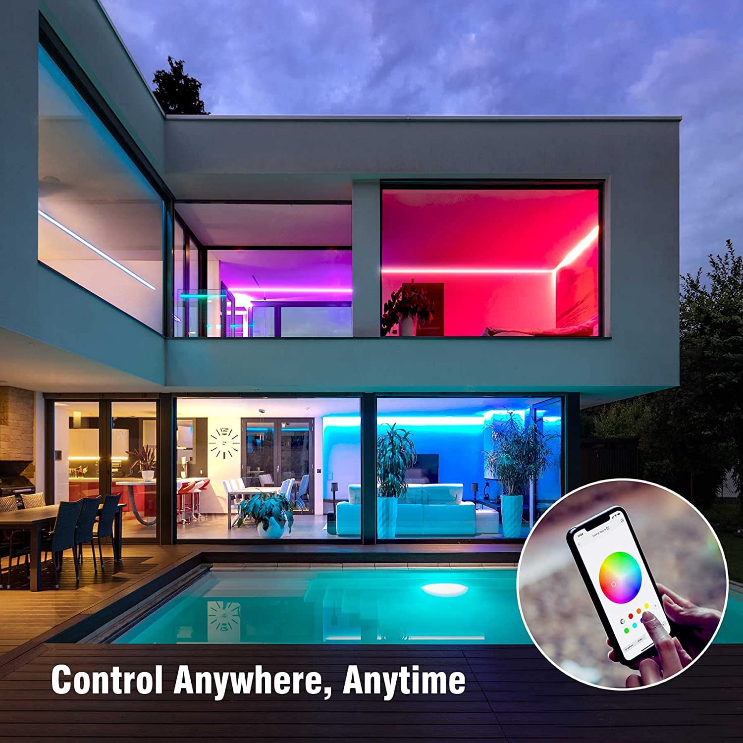 Sengled Smart Bluetooth Mesh LED Multicolor Light Strip, 5M (16.4ft), High Brightness with 16 Million Colors, RGBW, 450 Lumens/Meter, (B1G-G8EX)