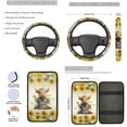 thumbnail image 3 of Jeiento Highland Cow Car Seat Cover Full Set of 13 Universal Steering Wheel Cover Seat Belt Strap Pads Cup Coasters Armrest Cover Pad Sunflower Keychain Blue Auto Interior Accessories, 3 of 8