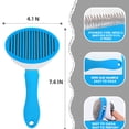 thumbnail image 2 of The Room Collective Self-Cleaning Slicker Brush for Dogs & Cats, Blue, 2 of 7