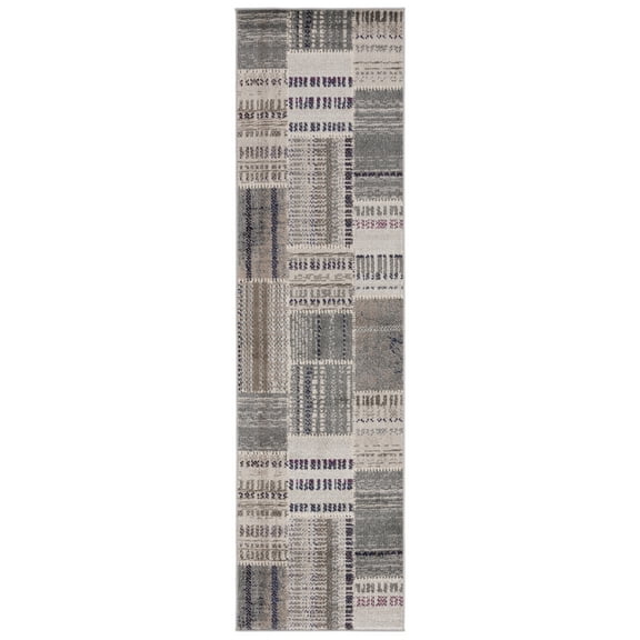 SAFAVIEH Monaco Eanna Geometric Runner Rug, Grey/Multi, 2'2" x 8'