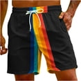 thumbnail image 2 of DDAPJ pyju Mens Big and Tall Swim Trunks Gay Pride Flag Rainbow 3D Printed Casual Beach Shorts Lightweight Drawstring Board Shorts Quick Dry Surf Bathing Suit with Pockets Multicolor#2 XXL, 2 of 8