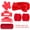 Big Red Headband Hairpin 16-piece Set (OPP Pack), variant on 16 Pack Skincare Hair Accessories Set, Bow Spa Headbands, Claw Clips, Wrist Wash Bands & Seamless Hair Ties for Makeup Washing Face