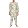 thumbnail image 3 of Naloa Cute Rabbit Men’s Pajamas Set - Long Sleeve Button Down Sleep Shirt and Pajama Bottoms Sleepwear Set-X-Large, 3 of 7