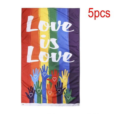 

MERSARIPHY Gay Flag with Rainbow Pattern Bright Colors Love is Love Letter