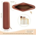 thumbnail image 4 of Upgrade with zipper Makeup Brush Holder. Soft and Silky Silicone Cosmetic Brush Box. and Portable Cosmetic Face Brushes Tools Organizer for Travel. (Brown), 4 of 5
