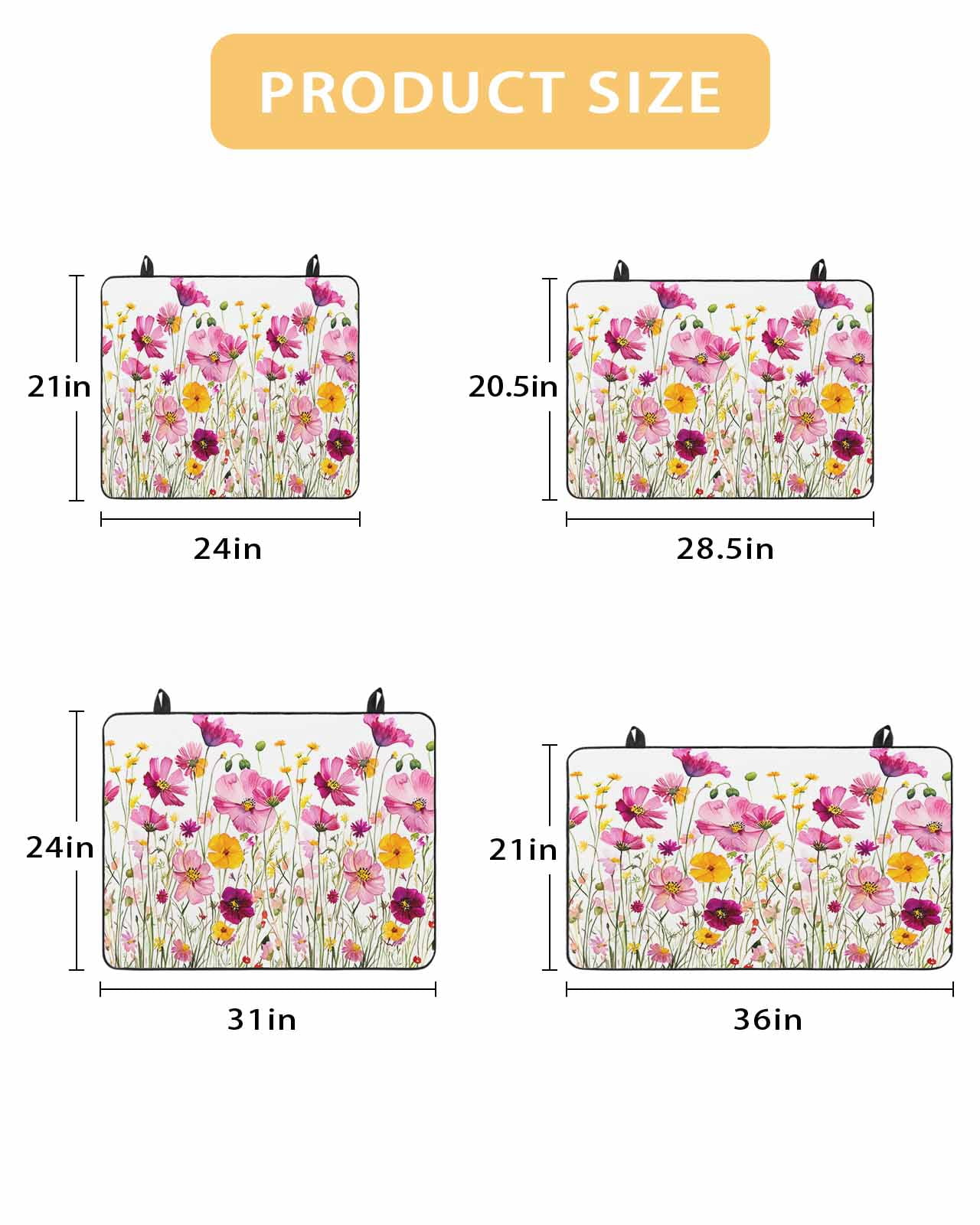 nqOlkjepod Large Induction Cooktop Protector Mat 24"x21", Pink Yellow Flowers Stove Top Covers for Electric Stove, Spring Blooms Botanicals Floral Stove Burner Cover Mats, Glass Top Stove Cover
