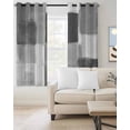 thumbnail image 2 of Gray Geometric Blackout Curtains for Bedroom Living Room Darkening Curtains 96 Inches Long Watercolor Ombre Modern Abstract Art Window Curtain 2 Panels Set Window Treatment Grommet Drapes 52"x96", 2 of 9