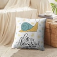 thumbnail image 4 of LALILO Throw Pillow Covers Go Cute Card With Snail And Lettering Cushion Cover 18" x 18", 2 Pack, 4 of 6