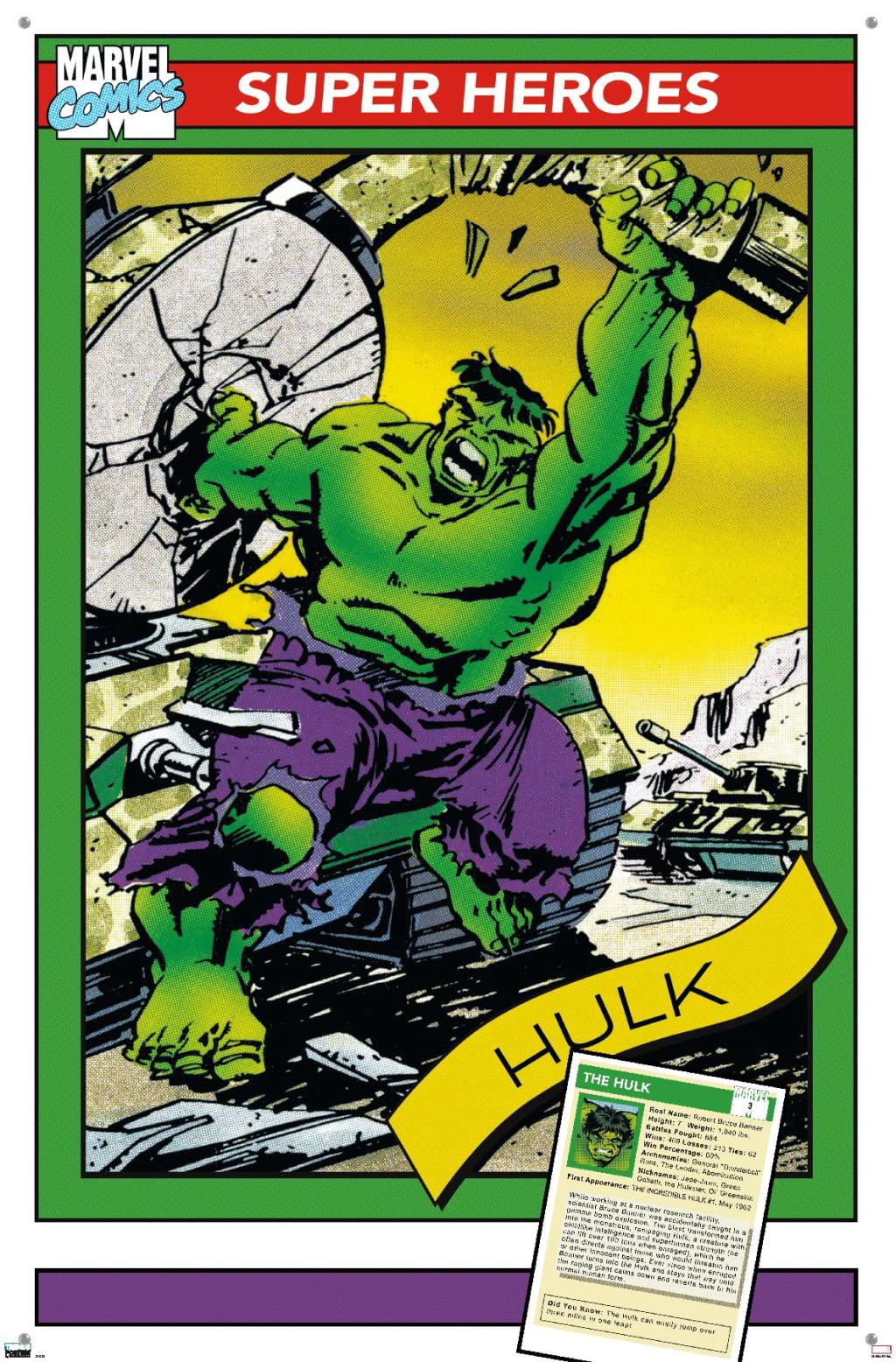 Marvel Trading Cards - Hulk Wall Poster with Pushpins, 22.375" x 34"