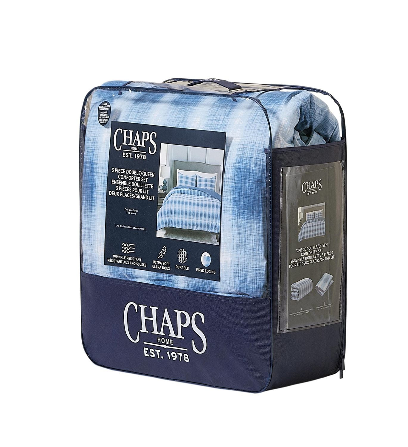Chaps Plaid Midweight Comforter Set, Double/Queen