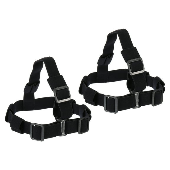 Uxcell Flashlight Headlamp Headband, 2 Pcs Nylon Adjustable High Elastic Hands-Free Headlight Strap, Black