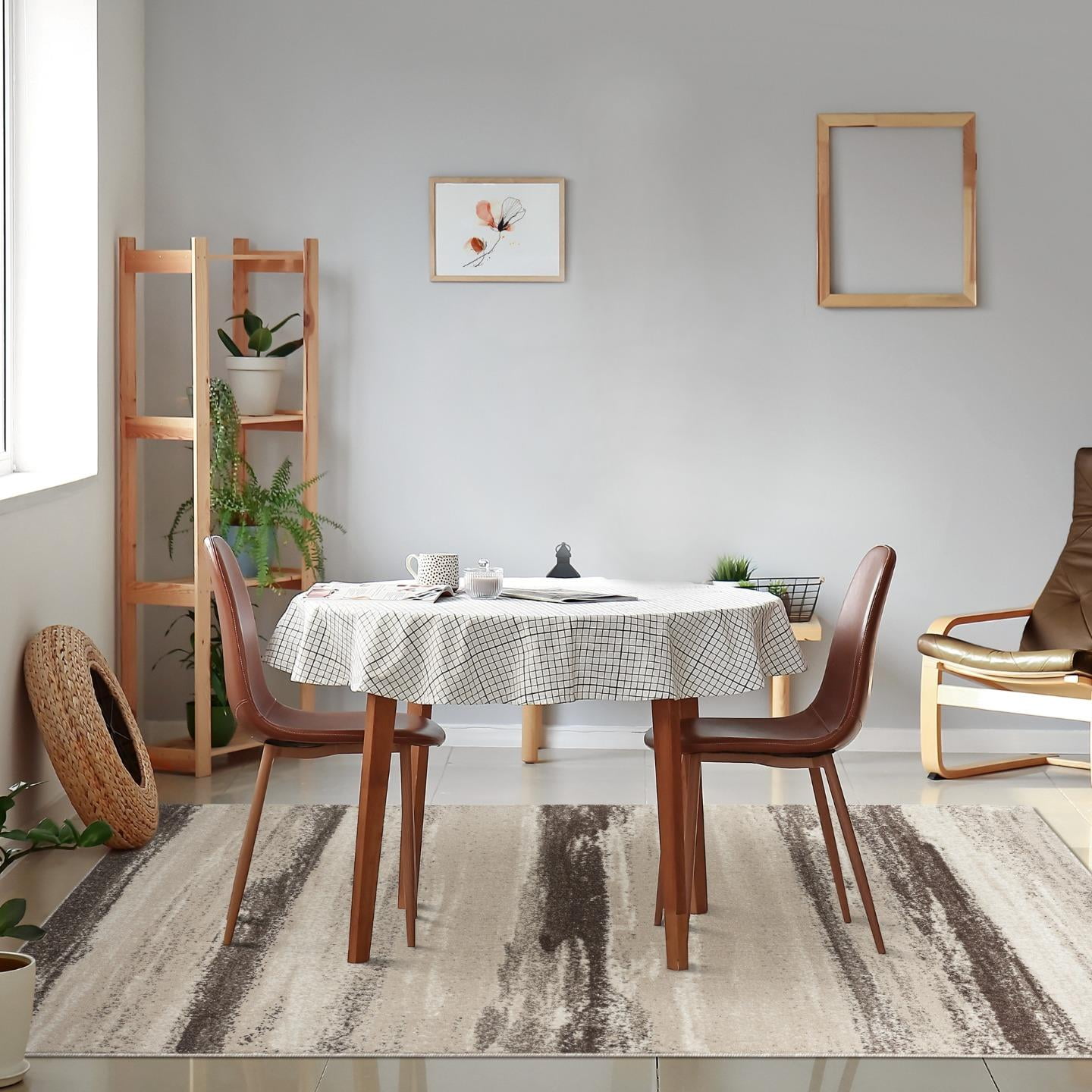 Luxe Weavers Lagos Collection 7501 Brown and Beige 6x9 Abstract Area Rug