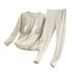 thumbnail image 2 of Conjuntos de ropa interior térmica para mujer, otoño e invierno, suave, cálida, de manga larga, cuello redondo y sujetador incorporado, ropa interior térmica adecuada para climas fríos, parte superior, 2 of 3