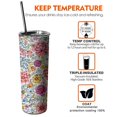 thumbnail image 6 of 20oz Pioneer Flower Skinny Tumblers Stainless Steel Tumbler with Lid and Straw,Vacuum Insulated Double Wall Travel Tumbler Cups with Cleaning Brush for Coffee,Tea, 6 of 6