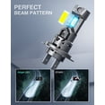 thumbnail image 4 of Nilight H7 LED Bulbs 600% Brighter 1:1 Mini Size Low Beam High Beam Replacement 6500K Cool White LED Bulbs IP67 Waterproof Pack of 2, 4 of 7