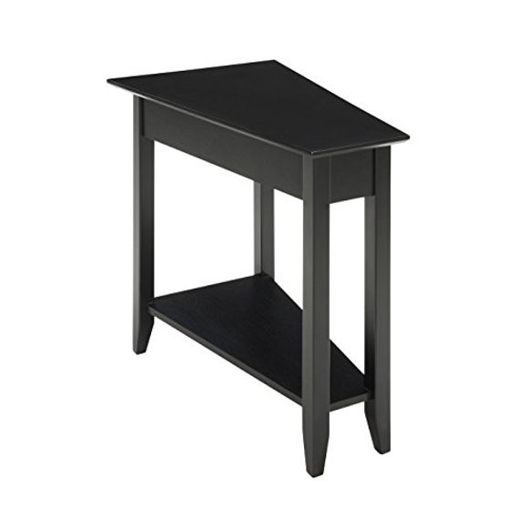 convenience concepts American Heritage Modern Wedge End Table, Black
