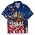 thumbnail image 5 of Cowboy Shirts for Men Summer Short Sleeve Button Up Notch Collar Western Cowboy Horse Printed Casual Shirt, 5 of 6