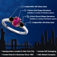 thumbnail image 2 of Gem Stone King 10K Two Tone Gold Red Created Ruby and Black Diamond Engagement Ring for Women | 1.19 Cttw | Oval 7X5MM | Gemstone July Birthstone | Size 8, 2 of 6