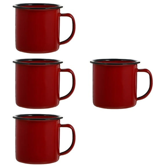 ACDANC 4pcs Water Mug Camping Tin Mug Water Cup for Home Camping Vintage Coffee Tea Water Cup