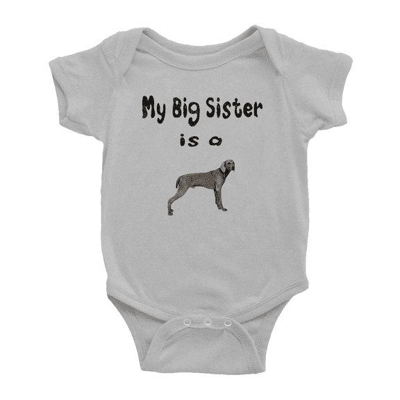My Big Sister Is A Weimaraner Dog Cute Baby Bodysuit Boy Girl Unisex Baby Clothes