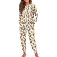 thumbnail image 2 of DISNIMO Women 2 Piece Pajama Set Rooster Sunflower Butterfly Print Long Sleeve Sleepwear with Long Pajama Pants Loose Fit Loungewear with Hairband Round Neck Nightwear, XL, 2 of 7