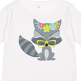 thumbnail image 4 of Inktastic Hipster Raccoon, Raccoon With Glasses, Flowers Boys or Girls Long Sleeve Toddler T-Shirt, 4 of 5