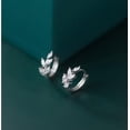 thumbnail image 5 of Solid 925 Sterling Silver CZ Leaf Hoop Earrings Huggie for Women Teens Leaf Cartilage Hoop Earrings Helix Earrings, 5 of 6