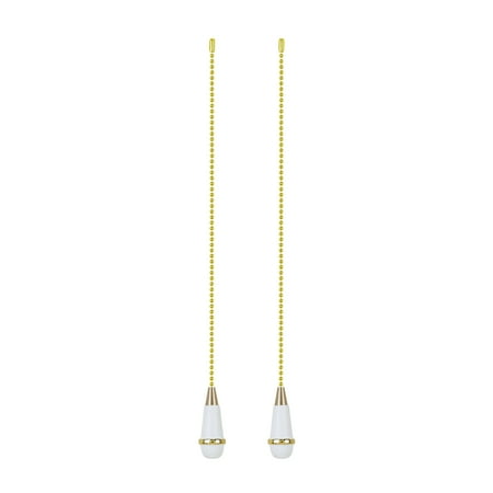 

Aspen Creative 20503-12 12 White Finish Wooden Knob Pull Chain with Polished Brass Accents 2 Pack