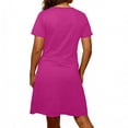 thumbnail image 7 of Bxsruta Women's V-Neck Ruched Short Sleeve Nightgown Soft Loose Sleep Dress, 7 of 7