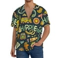 thumbnail image 3 of Wukai Colorful Hippie Men's Casual Short-Sleeve Button Down Shirt - Lightweight Summer Dress Shirt for Daily Wear-X-Large, 3 of 7