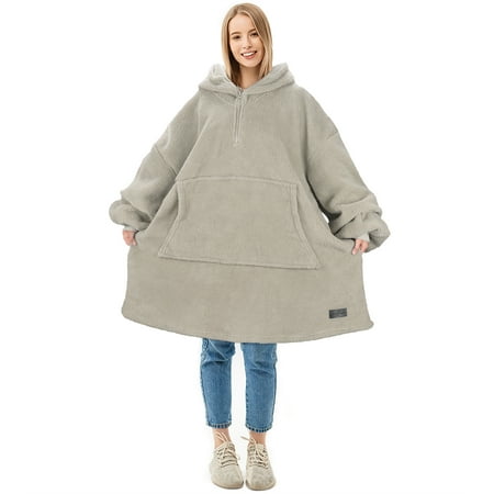 Oversized Hoodie Blanket Sweatshirt,Super Soft Warm Comfortable Fleece Giant Pullover with Large Front Pocket,for Adults Men Women Teenagers Kids Wife Girlfriend