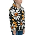 thumbnail image 5 of Pofeuu Yellow White Daisy Pattern Print Teenage Zipper Hoodie Sweatshirts Hooded Casual Jackets With Pocket For Boys Girls-Small, 5 of 6