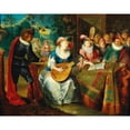 thumbnail image 2 of Frans Xaver Hendrick Verbeeck 14x12 Gold Ornate Wood Frame and Double Matted Museum Art Print Titled - A Music Making Company on a Terrace, 2 of 4