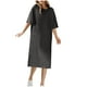 thumbnail image 2 of mfyjkho Vestidos para mujer, Camiseta de manga corta con cuello redondo y vestido hasta el tobillo para mujer para primavera y verano Vestidos festivos para mujer l, 2 of 6