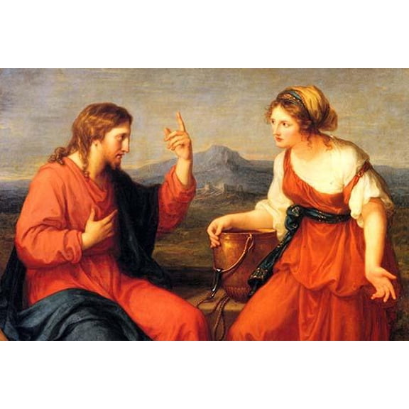 Christ and the Samaritan woman-Fine Art Canvas Print (20" x 30")