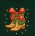 thumbnail image 2 of Embroidered Christmas Cowgirl Sweatshirt: Western Floral Boots, Coquette Xmas Gift, 2 of 4