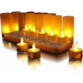 thumbnail image 1 of Pack of 24 Rechargeable LED Candles with Stand for Christmas, Wedding, Party, 1 of 5