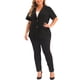 thumbnail image 2 of Blazers de mujer de tallas grandes Agnes Orinda, casuales, de manga corta, con solapa, chaqueta de traje para el trabajo, 4X, negra, 2 of 5