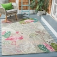 thumbnail image 4 of SAFAVIEH Barbados Flamingos Outdoor Area Rug, Grey/Pink, 3'3" x 5'3", 4 of 8