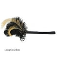 thumbnail image 3 of Hontri Heardband in Sale, 1920S Modern Headband Black Feather Headdress Rhinestone Headband Women's Cocktail Headwear 1Pc Hair Tie Black, 3 of 6