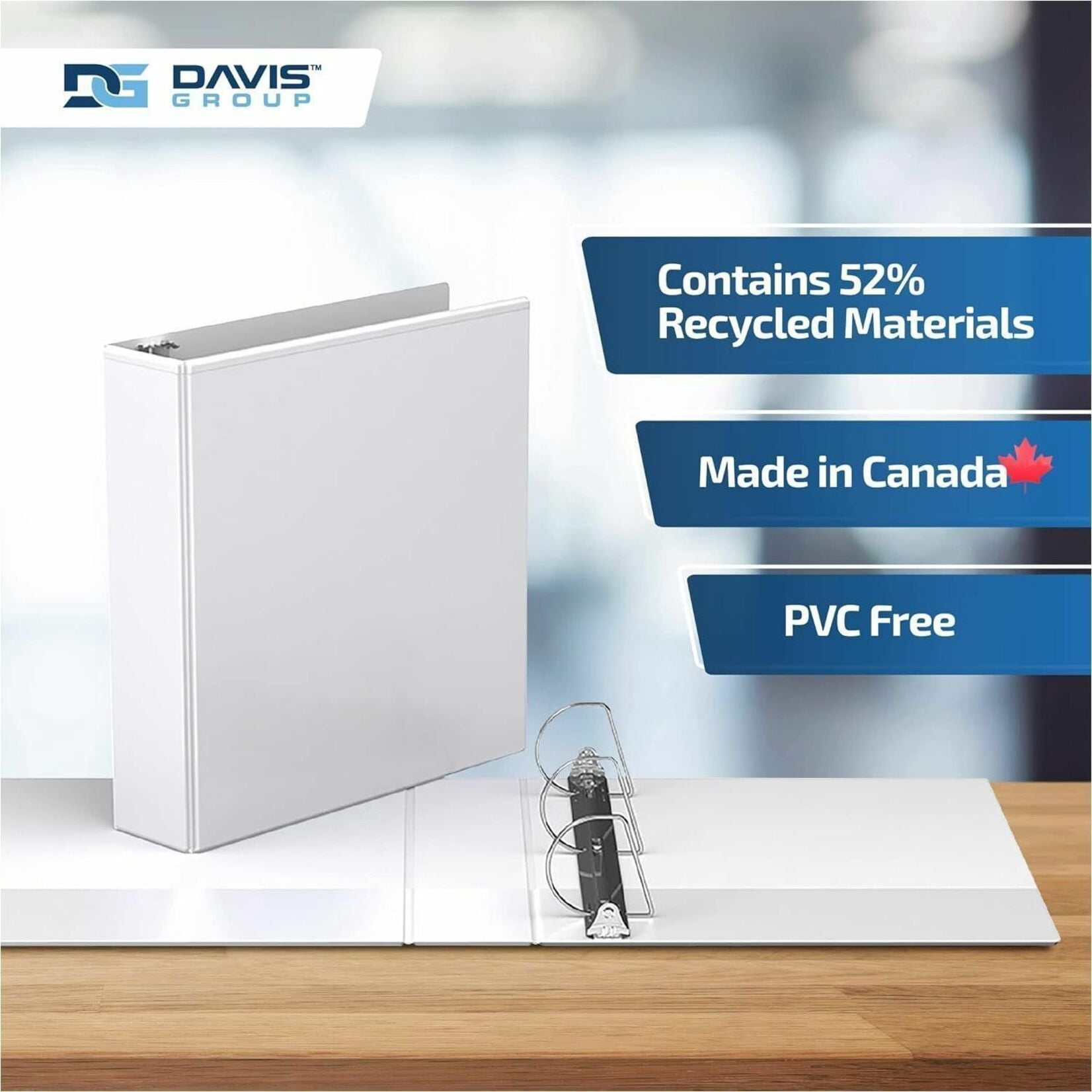 Davis Group Easyview Premium, Angle D Ring, Customizable, View Binder, 6 Pack (White, 2")