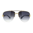 thumbnail image 3 of Luxury Metal Half Rim Tear Drop Officer Pilots Sunglasses Gold Black Smoke, 3 of 4