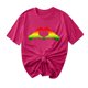 thumbnail image 5 of Camiseta de Cuello Redondo Impresa Nueva Moda Casual de Manga Corta de las Mujeres, Mezcla Ligera de Poliéster para la Primavera, 5 of 6