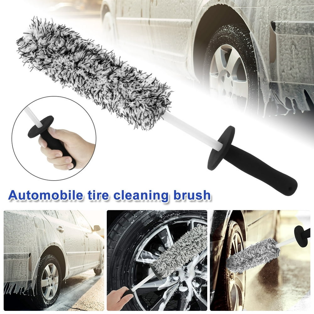 Car Wheel Cleaning Brush Rim Brush 16.5 Inch Wheel Brush Non-Slip Handle Wheel and Rim Detailing Brush Auto Care for Car Motorcycle Bicycle