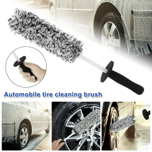 POINTERTECK Car Wheel Cleaning Brush Rim Brush 16.5 Inch Wheel Brush Non-Slip Handle Wheel and Rim Detailing Brush Auto Care for Car Motorcycle Bicycle