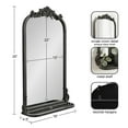 thumbnail image 2 of Kate and Laurel Arendahl Traditional Vintage Arch Mirror with Shelf, 16 x 25, Black, Baroque Antique Arched Wall Mirror with Functional Shelf and Ornate Frame, 2 of 8