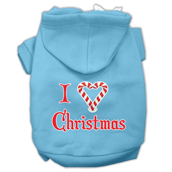 Christmas Pet Dog Cat Hoodie Screen Printed, "I Heart Christmas"